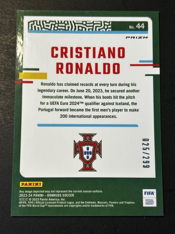 Panini 2023-24 Donruss FIFA Optic Cristiano Ronaldo Red Prizm /299 #44 Portugal view 2
