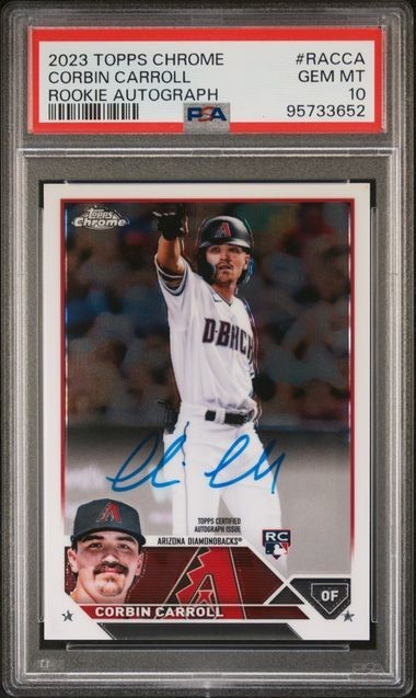 2023 Topps Chrome Corbin Carroll Rookie Auto RC #RA-CCA Diamondbacks PSA 10