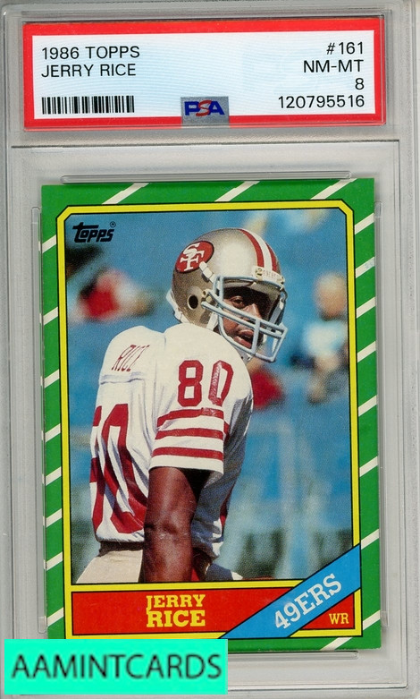 1986 TOPPS JERRY RICE #161 PSA 8 NM-MT  RC