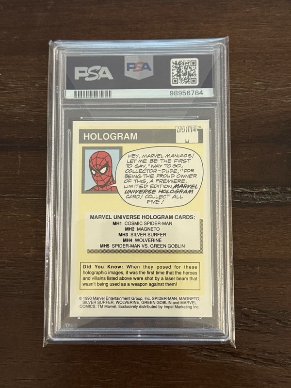 1990 Marvel Universe Silver Surfer Hologram #MH3 PSA 9 view 2