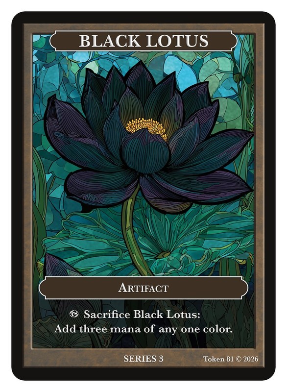 Black Lotus Stained Glass  Givememana Tokens Series 2 Magic the Gathering  MTG