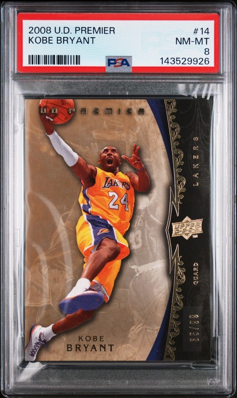 2008-09 Upper Deck UD Premier Kobe Bryant /99 PSA 8 Pop 6, 6 Higher Mamba #14