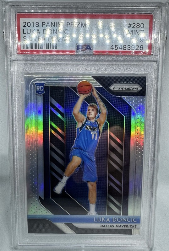 2018 PANINI PRIZM SILVER PRIZM #280 LUKA DONCIC ROOKIE RC PSA 9