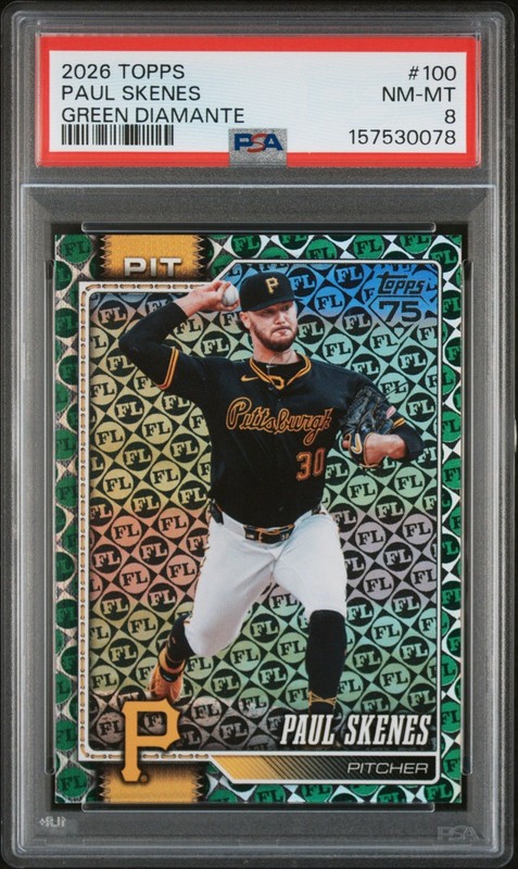 Paul Skenes Green Diamante /99 - 2026 TOPPS Baseball PSA 8