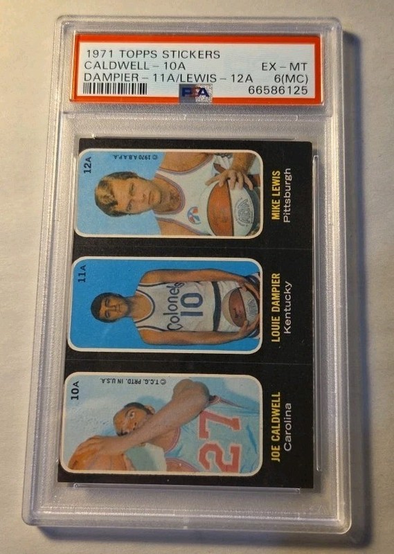 1971-72 Topps Trios Sticker #10A Caldwell Jones PSA 6 EX-MT Vintage Basketball