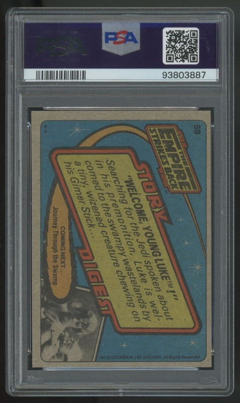 1980 Star Wars The Empire Strikes Back Yoda Welcome, Young Luke #59 PSA 9 view 2