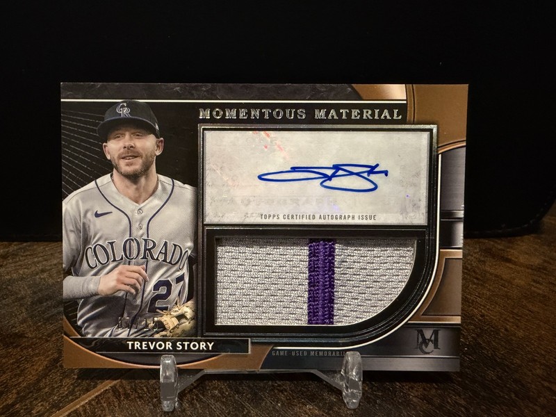 Trevor Story 2021 Topps Museum Momentous Game-Used Patch Auto Card 07/15
