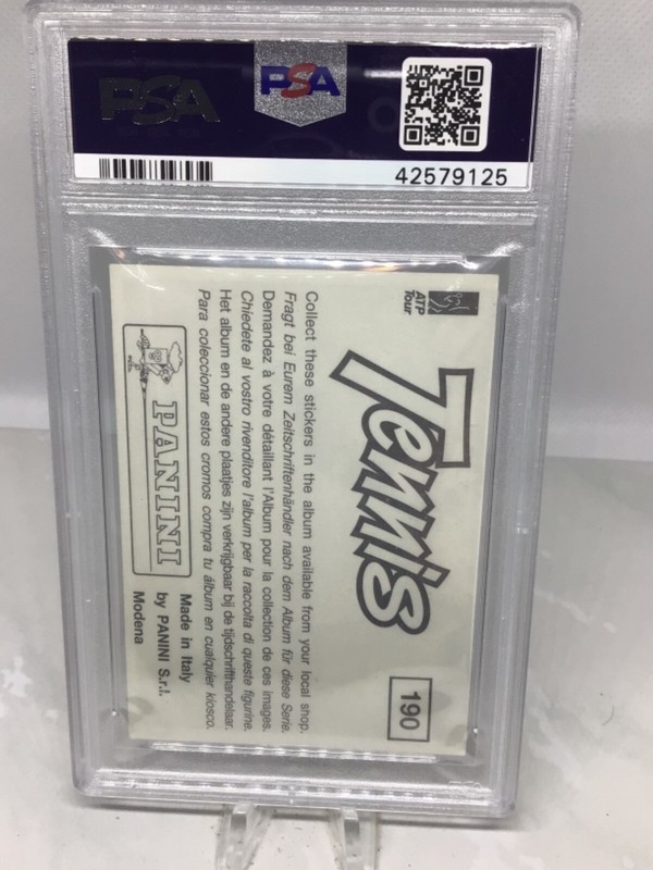 1992 Panini Tennis #190 Pete Sampras PSA 5 (Total Pop in all grades 4) view 2
