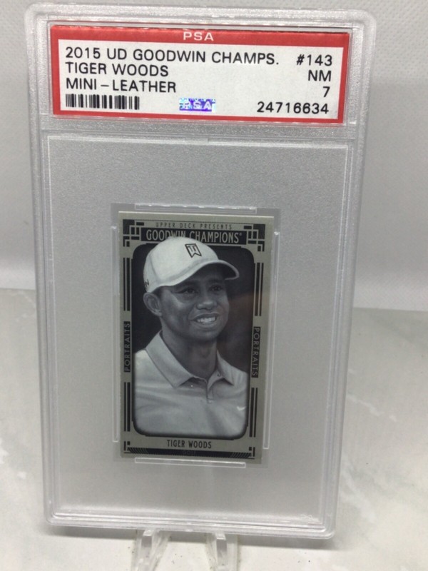 2015 Goodwin Mini Red Magician Back 3/15 #143 Tiger Woods PSA 7 (2 in all grades