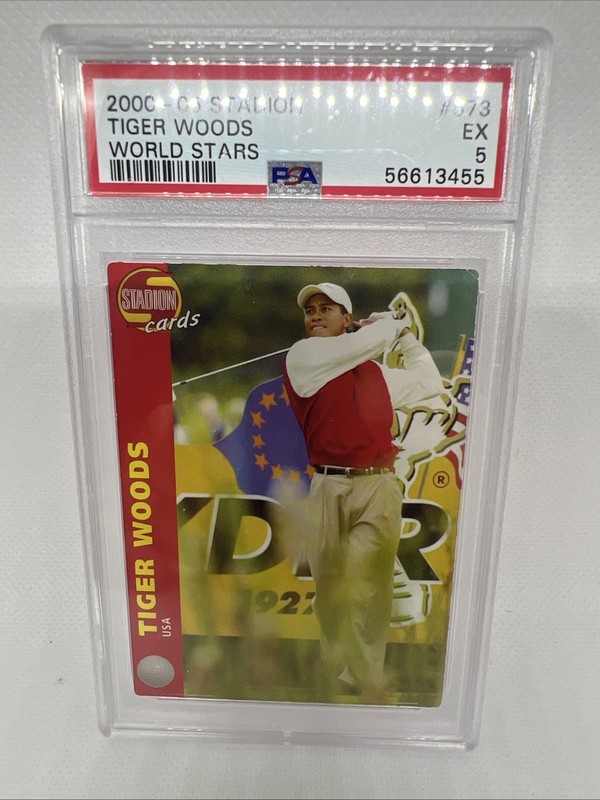Tiger Woods 2000-05 Stadion #573 Rookie Card World Stars PSA 5