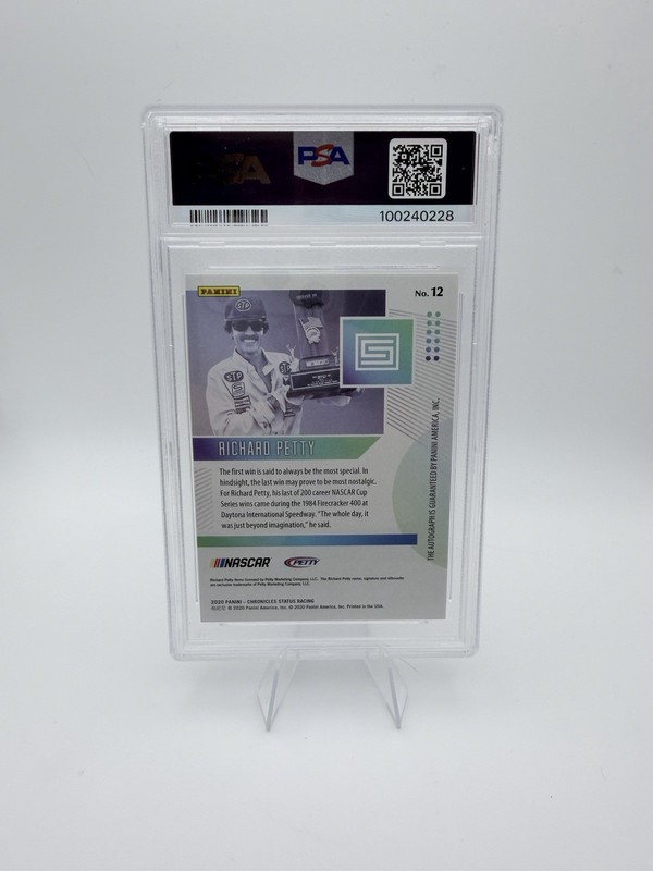 2020 Richard Petty panini chronicles status autograph gold /10 PSA 9 view 2