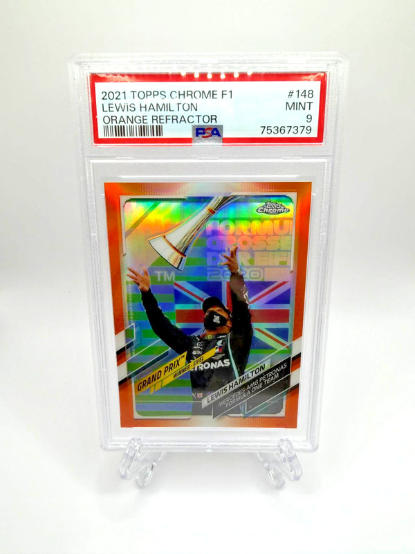 2021 Topps Chrome F1 #148 Lewis Hamilton TRUE Orange Refractor #6/25 PSA 9 Mint!