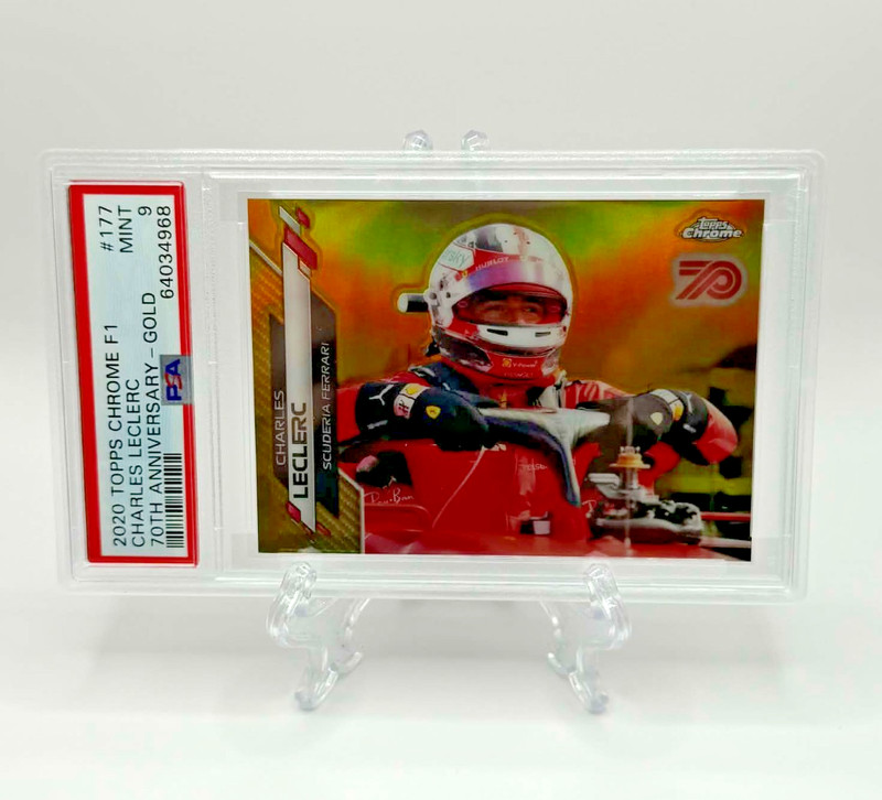 2020 Topps Chrome F1 #177 Charles Leclerc RC 70th Gold Refractor Rookie PSA 9!