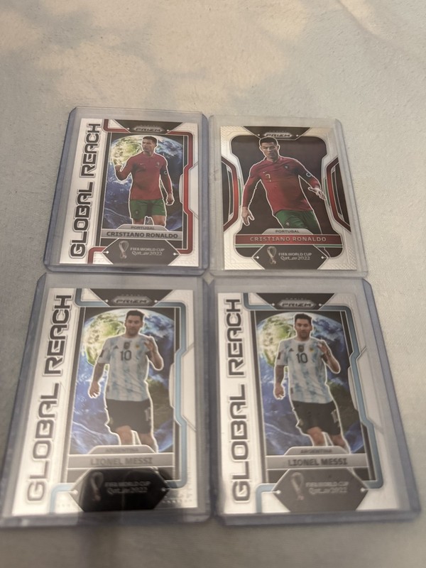 2022 Panini Prizm World Cup Qatar - Lionel Messi, Cristiano Ronaldo 4 - Card Lot