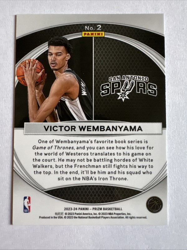 2023-24 Panini Prizm - Global Reach Victor Wembanyama #2 (RC) view 2
