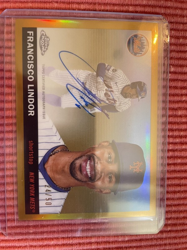 2025 Topps Chrome Platinum- Francisco Lindor - Gold Auto /50