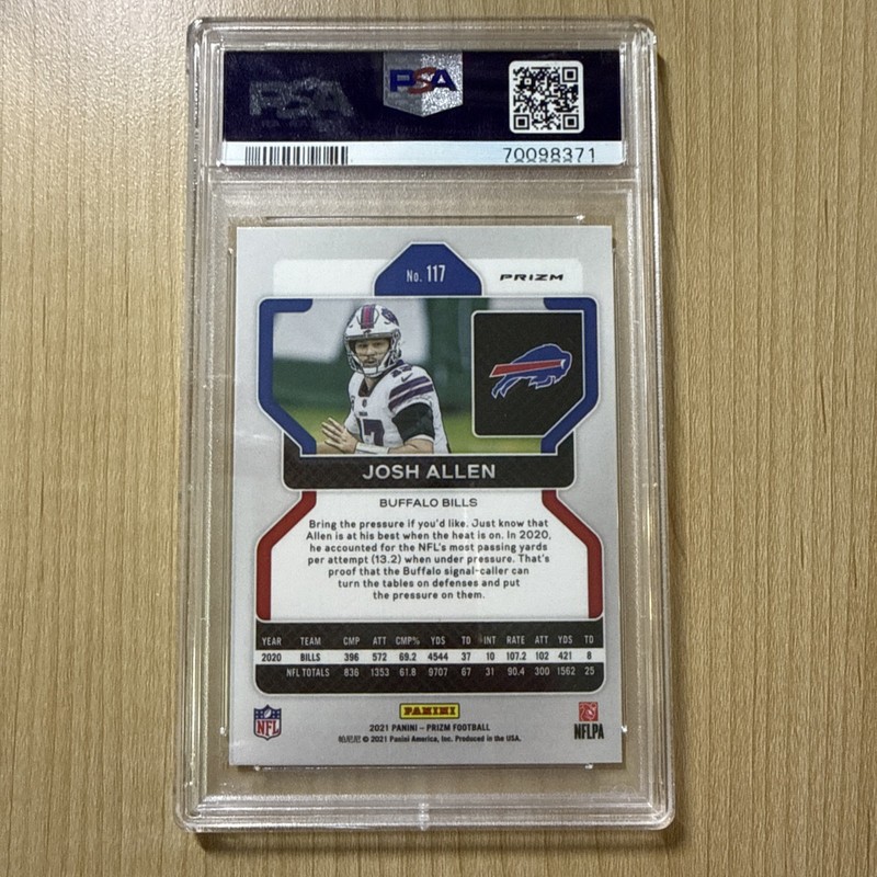 2021 Panini Prizm - Josh Allen #117 Red Ice Prizm PSA 10 view 2