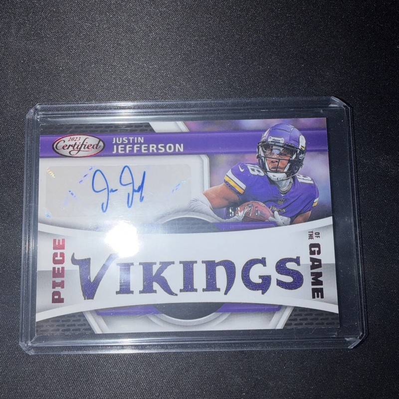 2023 Panini Certified Justin Jefferson Piece Of The Game Patch Auto 53/75 Viking