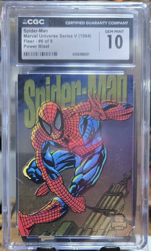 Spider-Man - 1994 Fleer Marvel Universe Series V Power Blast #6 CGC GEM MINT 10