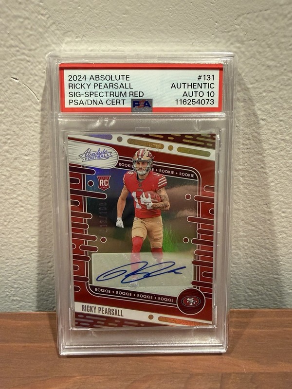 Ricky Pearsall 2024 Panini Absolute /100 Auto PSA 10 & Authentic RC SP 49ers 🔥