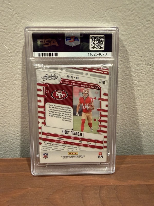 Ricky Pearsall 2024 Panini Absolute /100 Auto PSA 10 & Authentic RC SP 49ers 🔥 view 2