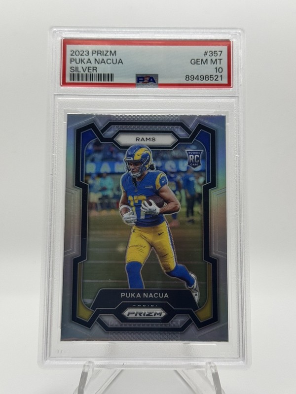 2023 Panini Prizm Puka Nacua Silver Prizm RC #357 PSA 10 Rams