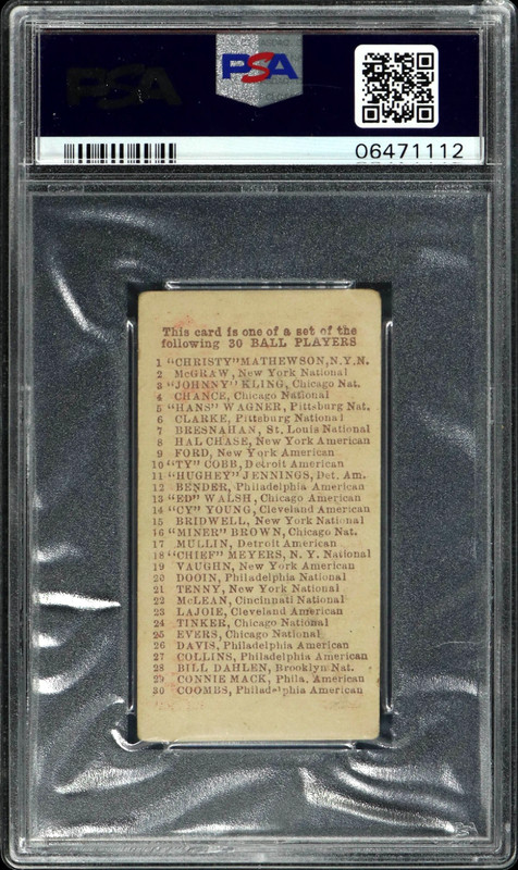 1910 E98 Set of 30 Ty Cobb - Red - PSA 3 view 2