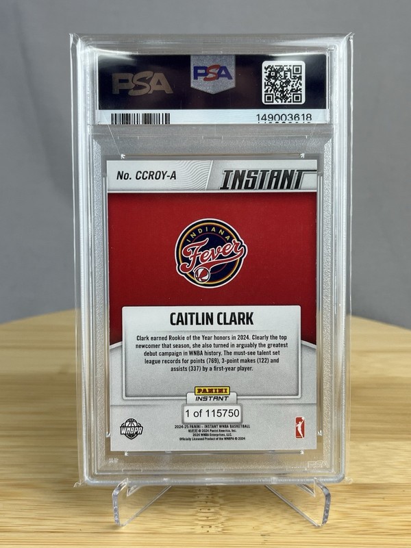 2024 Panini Instant WNBA A Caitlin Clark PSA 10 Rookie of the Year ROTY Fever view 2