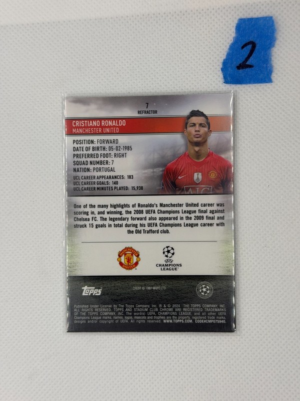 2023-24 Topps Stadium Club Chrome Cristiano Ronaldo #7 Refractor view 2