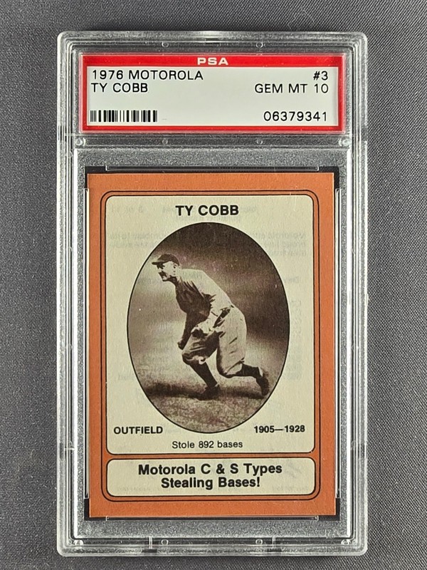 1976 Motorola #3 Ty Cobb PSA 10 Gem Mint