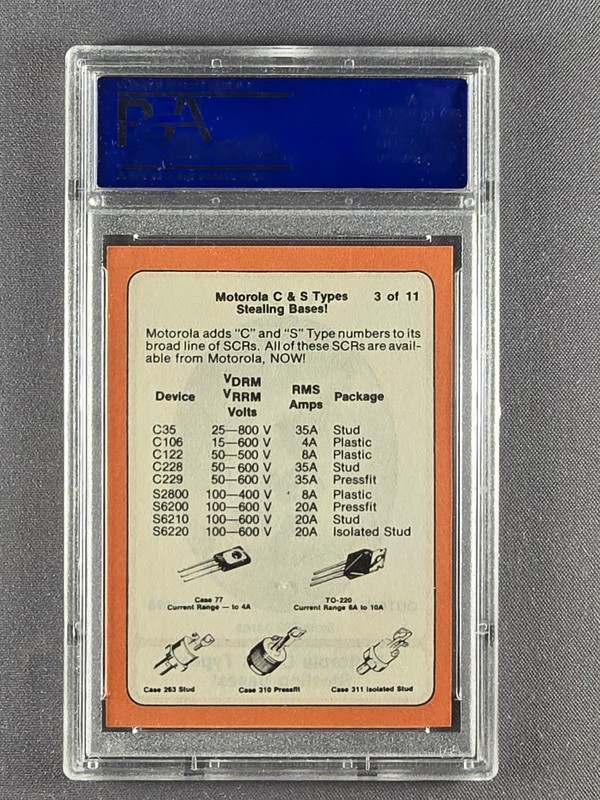 1976 Motorola #3 Ty Cobb PSA 10 Gem Mint view 2