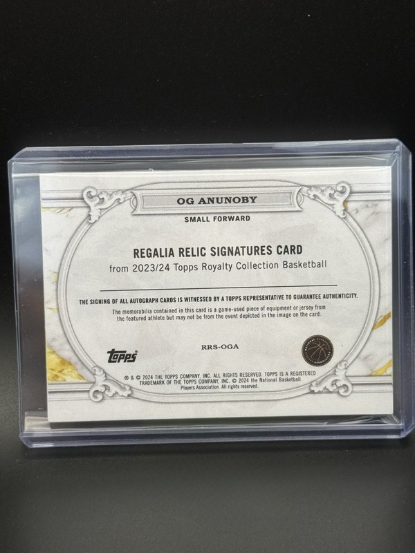 OG Anunoby Game Used Patch Auto /10 - Topps Royalty Regalia Relic Sig NY Knicks view 2