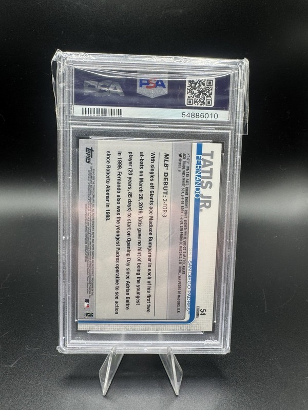 Graded 2019 Topps Chrome Update FERNANDO TATIS JR. #54 Rookie RC Card PSA 10 view 2