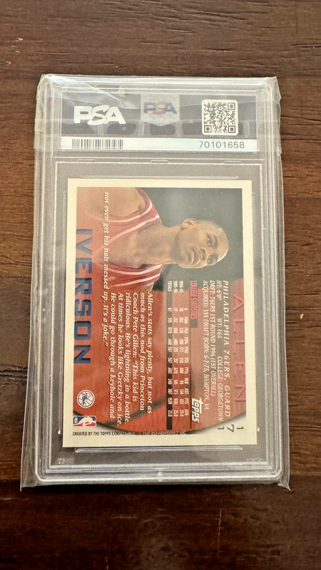 1996 Topps Allen Iverson #171 PSA 10 view 2