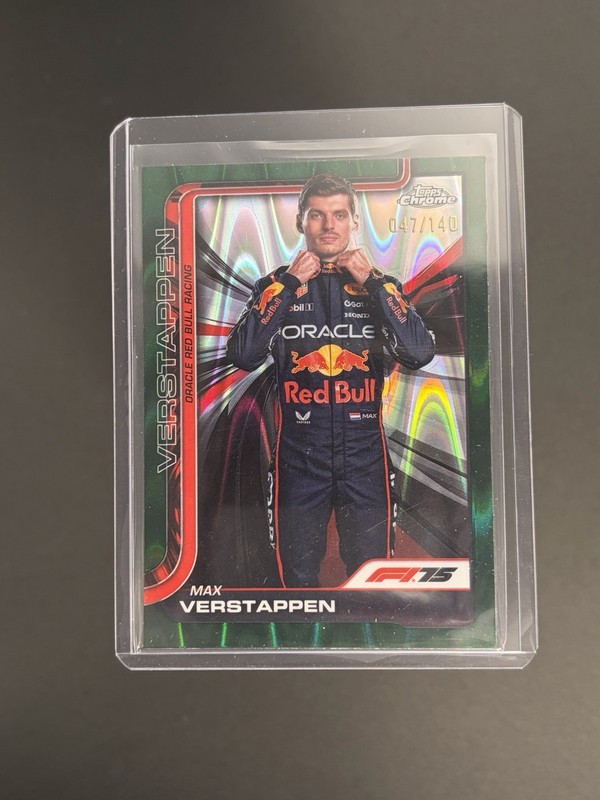 2025 Topps Chrome F1 Max Verstappen Portrait Forest Green RayWave /140 #1