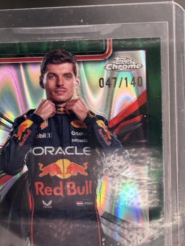 2025 Topps Chrome F1 Max Verstappen Portrait Forest Green RayWave /140 #1 view 2
