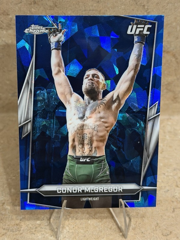 2026 UFC Topps Chrome Sapphire Conor Mcgregor Blue Cracked Ice Refractor
