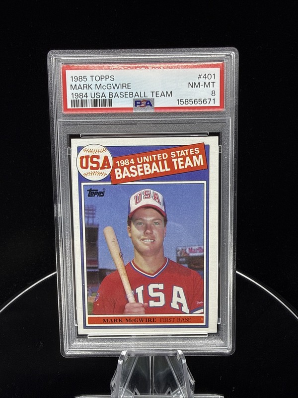 1985 Topps #401 Mark Mcgwire 1984 Usa Baseball Team PSA 8