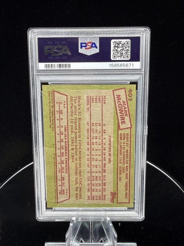 1985 Topps #401 Mark Mcgwire 1984 Usa Baseball Team PSA 8 view 2