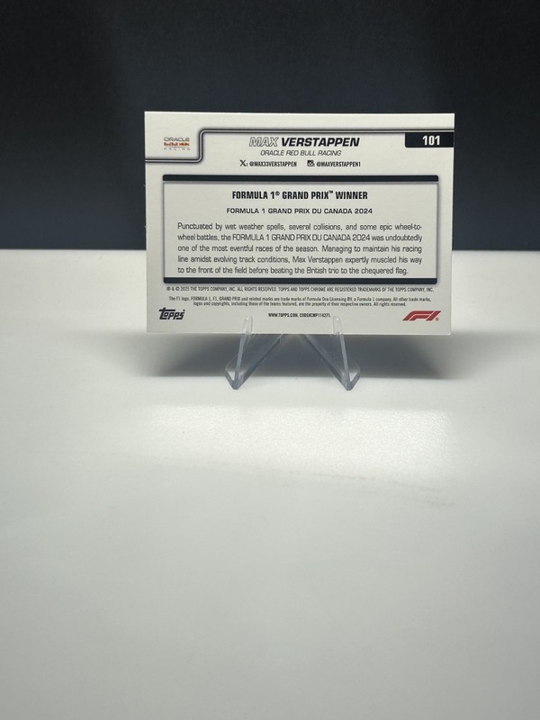 2025 Topps Chrome F1 - Max Verstappen GP Winner B&W Lazer Refractor #101 view 2
