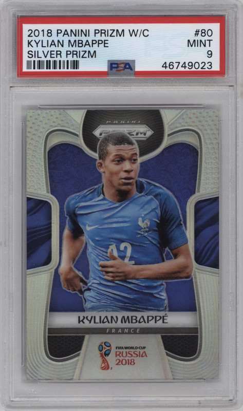 2018 Panini Prizm World Cup Kylian Mbappe Silver Prizm #80 France PSA 9 Mint RC