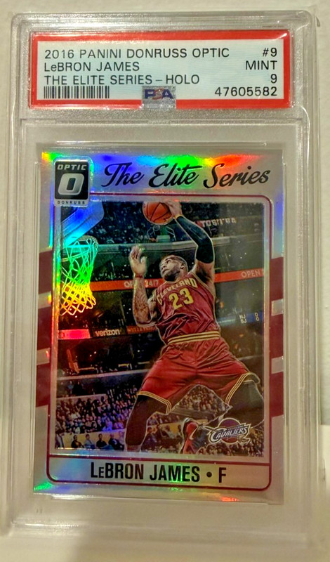 2016-17 Panini Donruss Optic The Elite Series Holo Prizm #9 LeBron James PSA 9