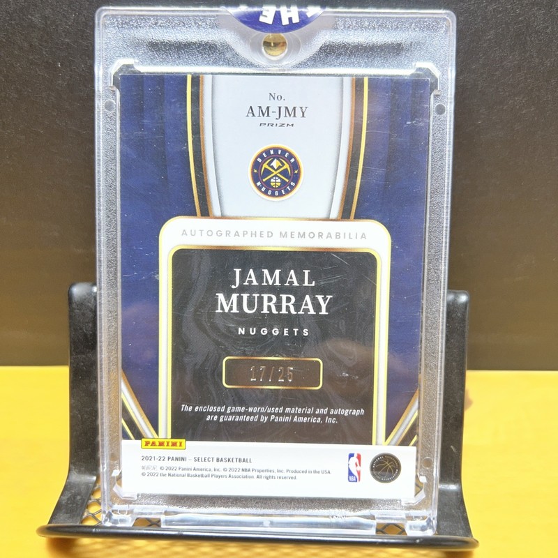 2021-22 PANINI SELECT BASKETBALL #AM-JMY JAMAL MURRAY TIE-DYE PATCH AUTO /25 view 2