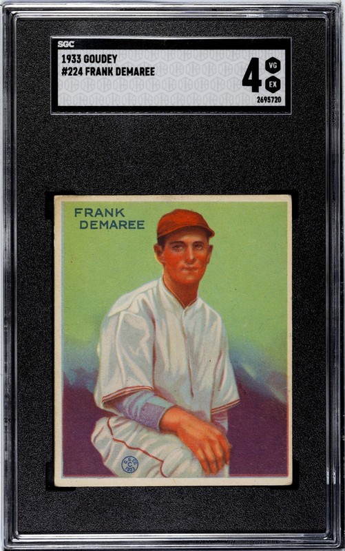 1933 GOUDEY  FRANK DEMAREE  #224  SGC 4