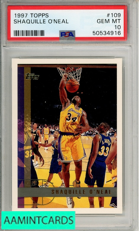 1997 TOPPS SHAQUILLE O NEAL #109 PSA 10 GEM MT