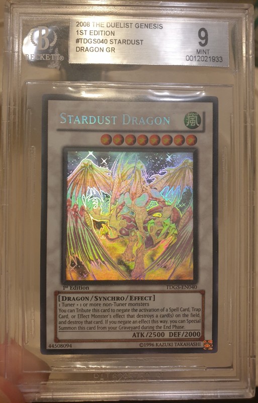 Stardust Dragon Yugioh 2008 TDGS-EN040 Ghost Rare 1st Edition Bgs 9