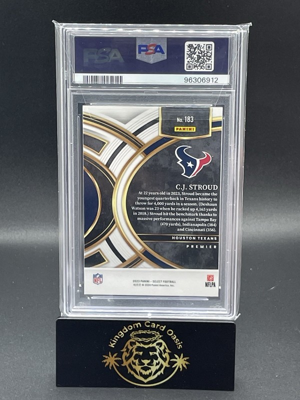 💎2023 PANINI SELECT #289 Rookie (RC) Premier Level CJ STROUD - Texans PSA 10💎 view 2