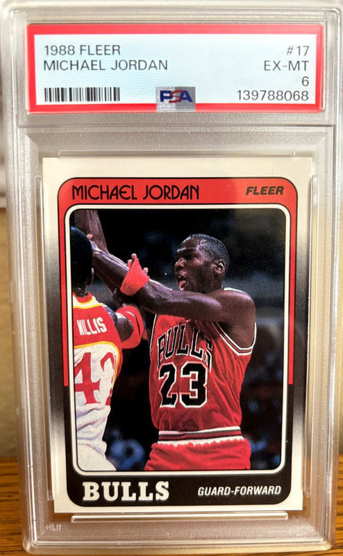 1988 Fleer Michael Jordan #17 PSA 6 Bulls Hall of Fame Vintage Card