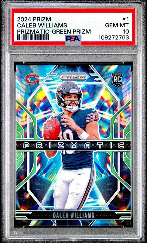 2024 Prizmatic Green Prizm #1 Caleb Williams Rookie Card RC PSA 10 GEM MINT 💎