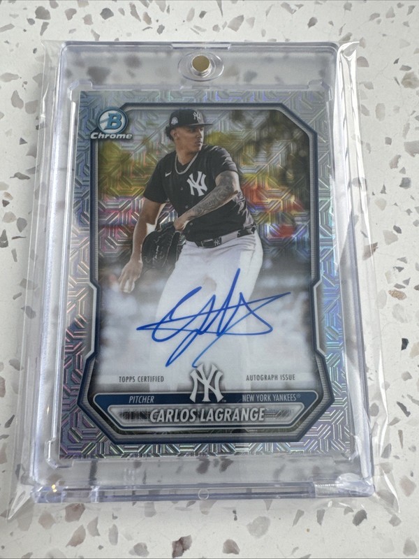 2026 Bowman Chrome Carlos Lagrange Mojo Refractor Auto #BMA-CL Yankees🔥 view 1